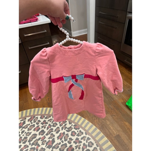 The Beaufort Bonnet Company Other - THE BEAUFORT BONNET COMPANY PINK APPLIQUED KNIT DRESS WITH BOW dress 4T